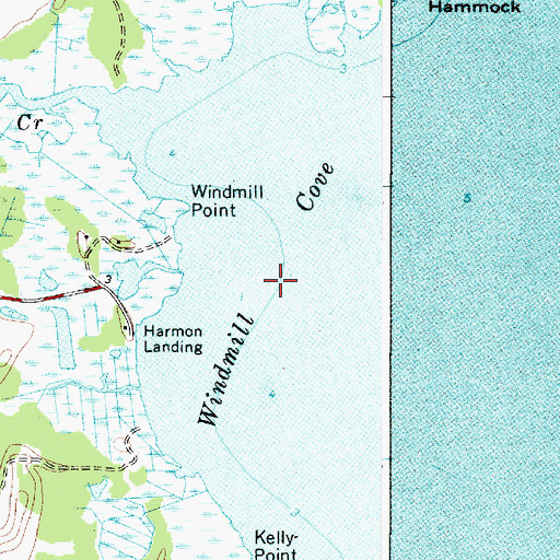 Topographic Map of Windmill Cove, MD