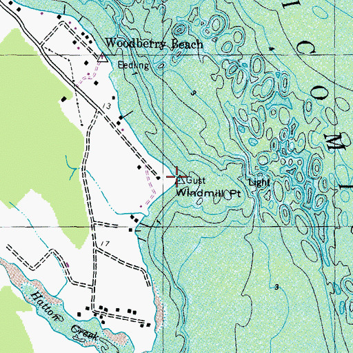 Topographic Map of Windmill Point, MD
