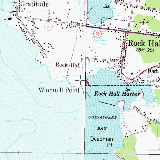 Topographic Map of Windmill Point, MD