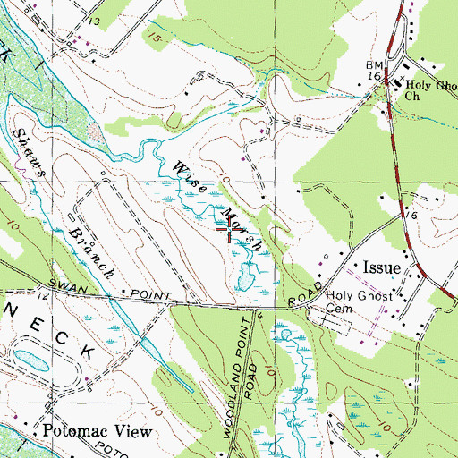 Topographic Map of Wise Marsh, MD