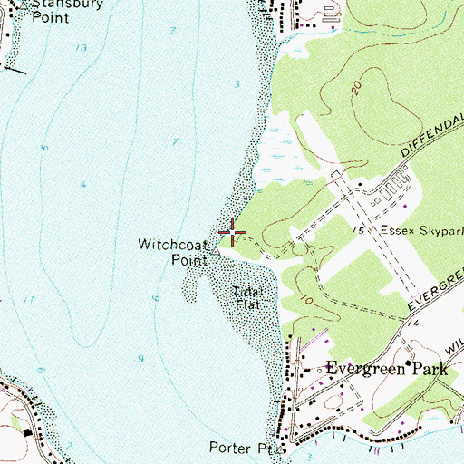 Topographic Map of Witchcoat Point, MD