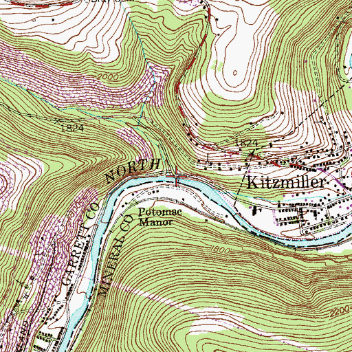 Topographic Map of Wolfden Run, MD