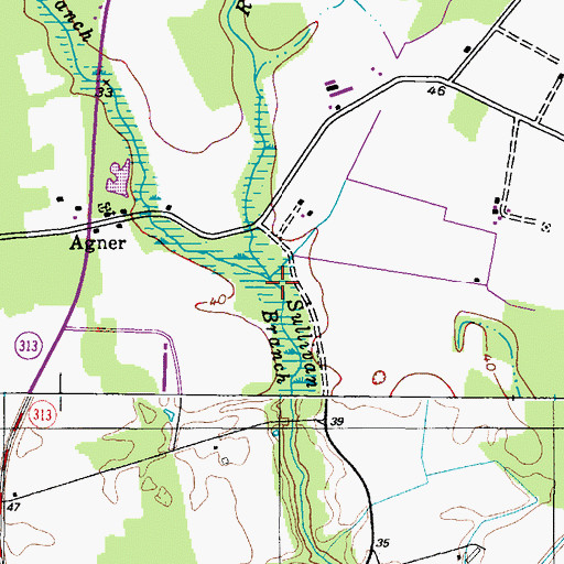 Topographic Map of Wolfpit Branch, MD