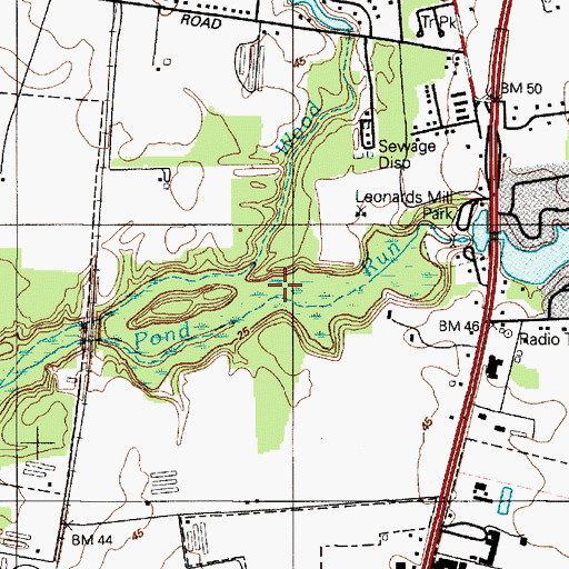 Topographic Map of Wood Creek, MD