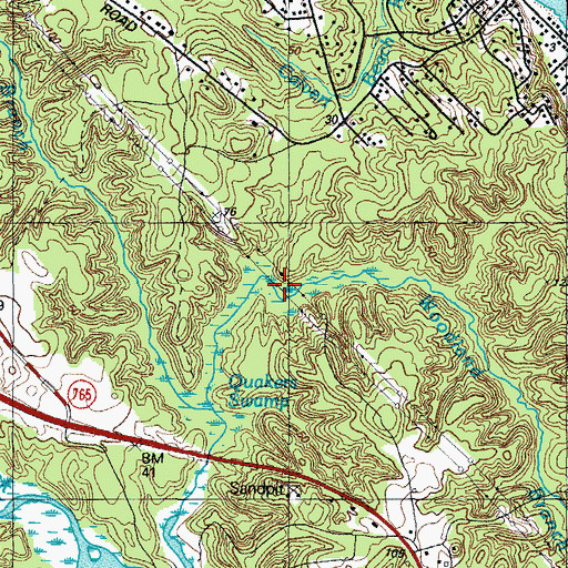 Topographic Map of Woodland Branch, MD