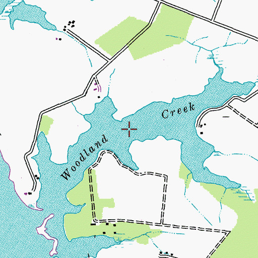 Topographic Map of Woodland Creek, MD