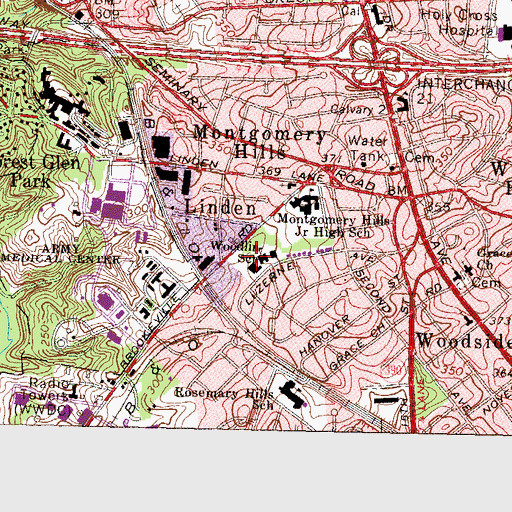 Topographic Map of Woodlin Elementary School, MD