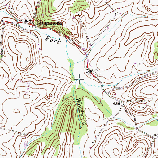 Topographic Map of Woodville Branch, MD