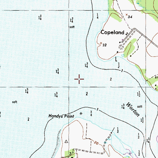 Topographic Map of Worton Creek, MD