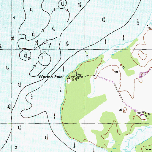 Topographic Map of Worton Point, MD