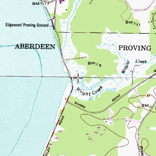 Topographic Map of Wright Creek, MD