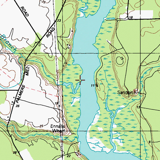 Topographic Map of Wrights Branch, MD
