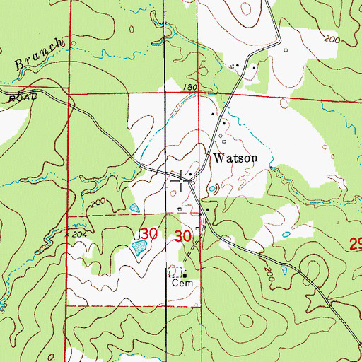 Topographic Map of Watson, AR