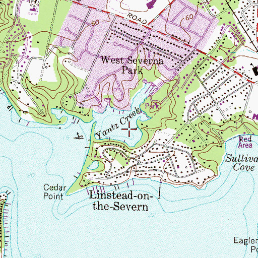 Topographic Map of Yantz Creek, MD
