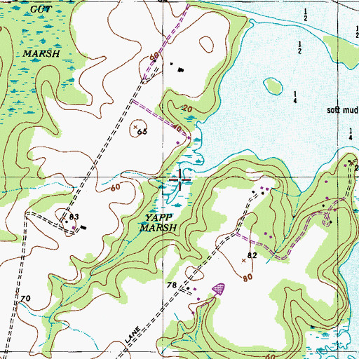 Topographic Map of Yapp Marsh, MD