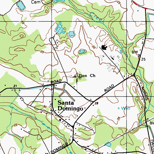 Topographic Map of Zion Church, MD