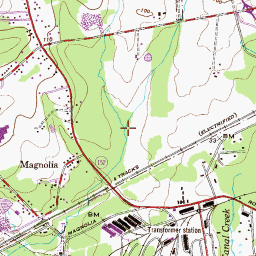 Topographic Map of Reardon Branch, MD