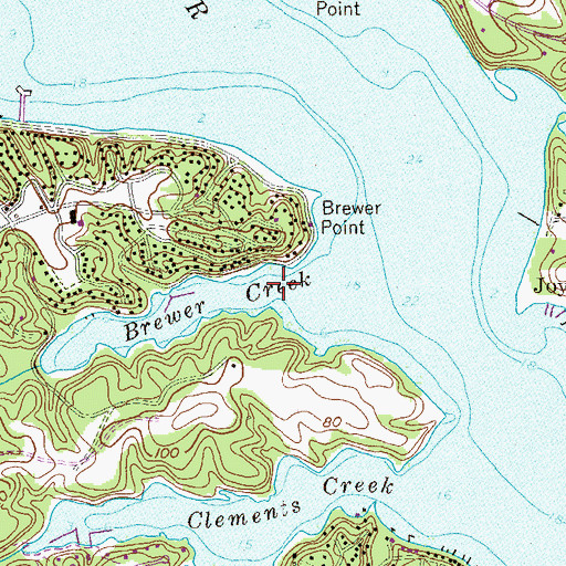 Topographic Map of Brewer Creek, MD