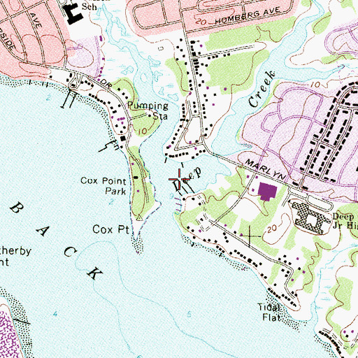 Topographic Map of Duck Creek, MD