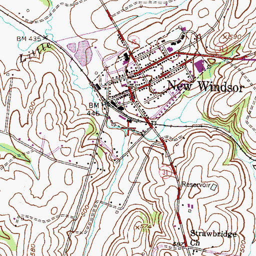 Topographic Map of Five Daughters Run, MD