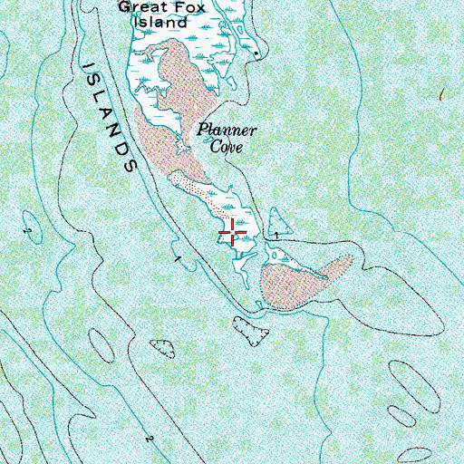 Topographic Map of Fox Islands, VA