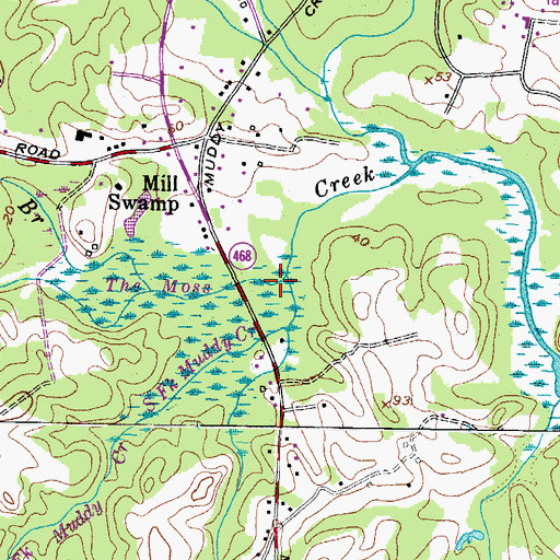 Topographic Map of Red House Branch, MD
