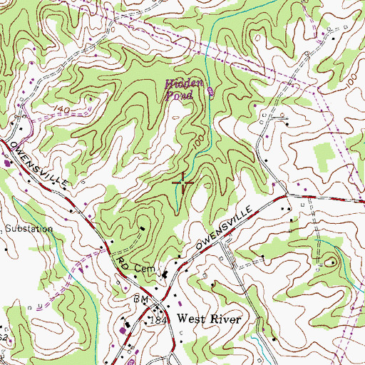 Topographic Map of Church Run, MD