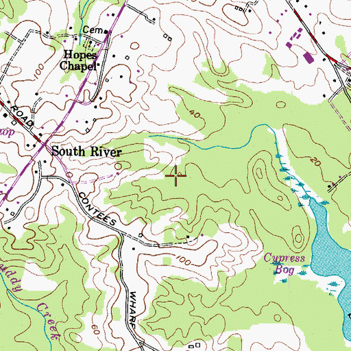 Topographic Map of Deer Branch, MD