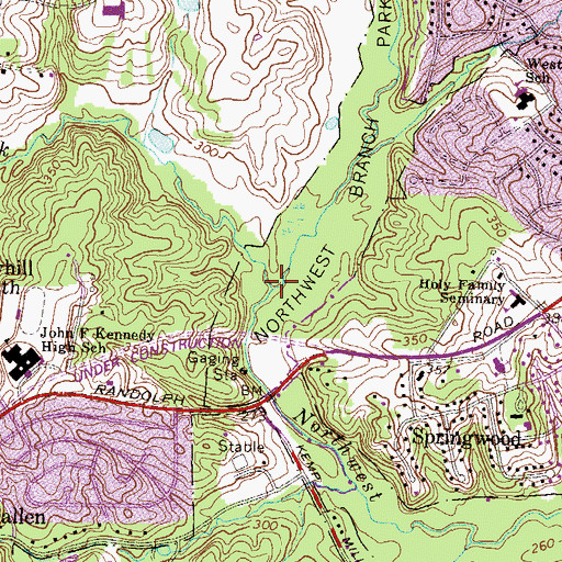 Topographic Map of Bel Pre Creek, MD
