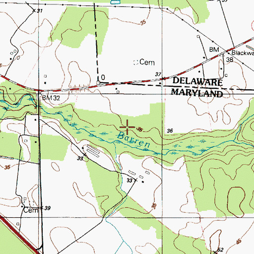 Topographic Map of Horntown Pond, MD