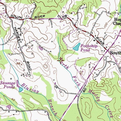 Topographic Map of Spicebush Valley, MD