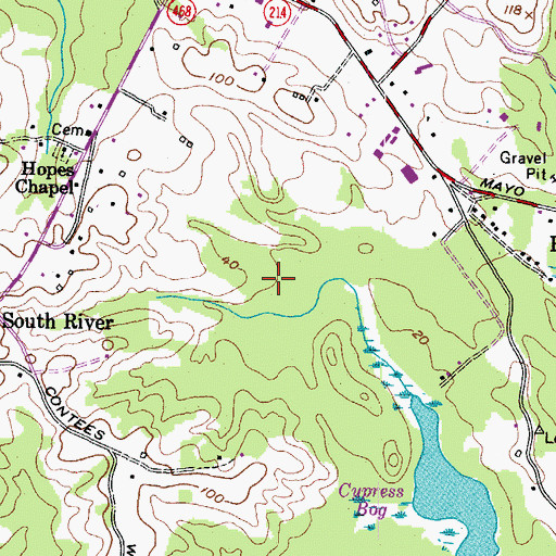 Topographic Map of Waters Branch, MD