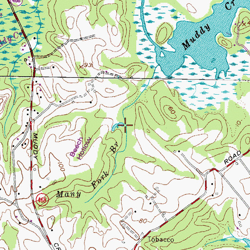 Topographic Map of Horseshoe Bog, MD