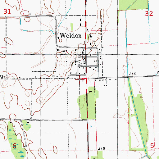 Topographic Map of Weldon, AR