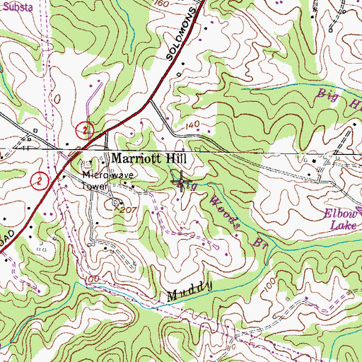 Topographic Map of Development Run, MD