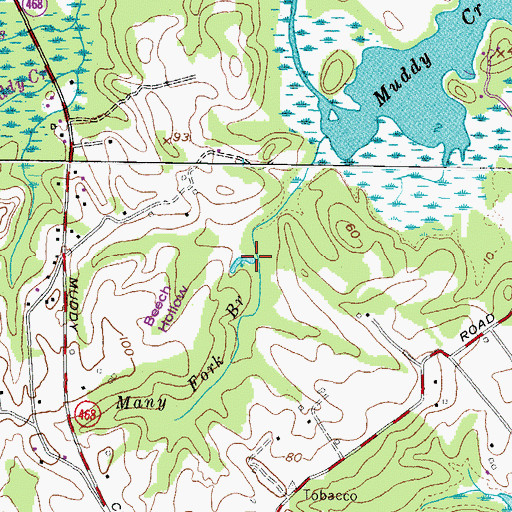 Topographic Map of Meadow Pond, MD