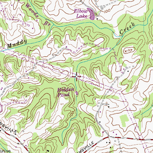 Topographic Map of Hidden Pond Branch, MD