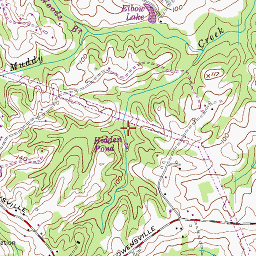 Topographic Map of Honeysuckle Hollow, MD