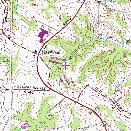 Topographic Map of Hornbeam Hollow, MD