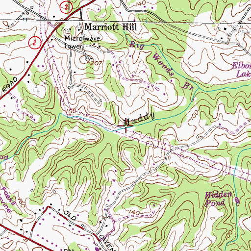 Topographic Map of Vanishing Run, MD