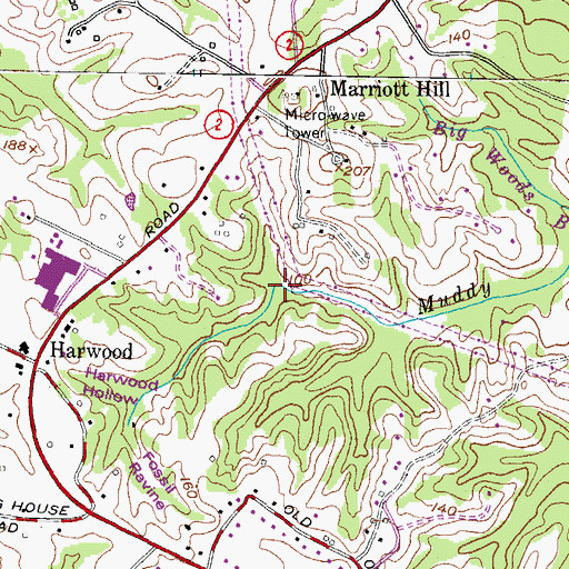 Topographic Map of Slash Run, MD