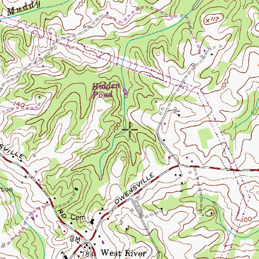 Topographic Map of Sapling Branch, MD