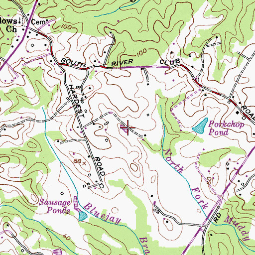 Topographic Map of Tagalong Ponds, MD