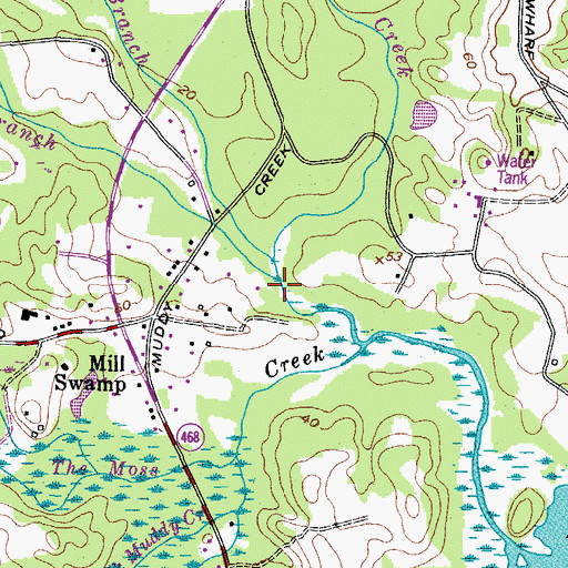 Topographic Map of Williamson Branch, MD
