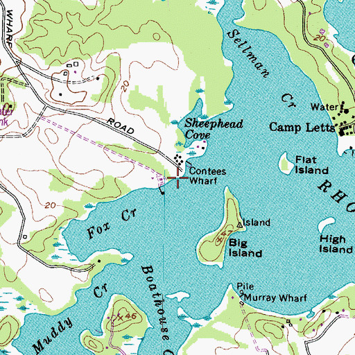 Topographic Map of Forrest Branch, MD