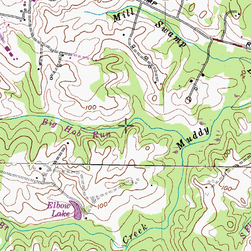 Topographic Map of Intermittent Run, MD