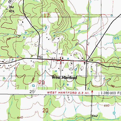 Topographic Map of West Hartford, AR