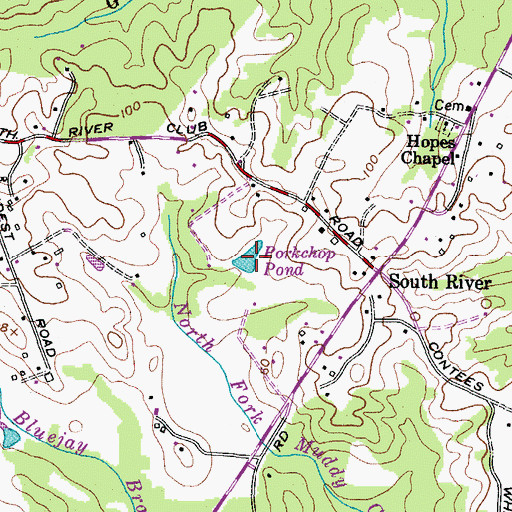 Topographic Map of Porkchop Pond, MD