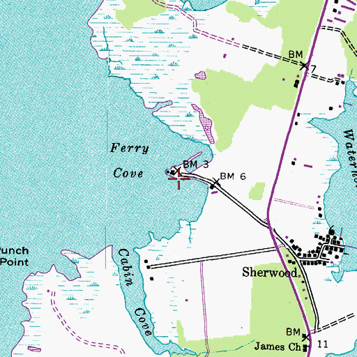 Topographic Map of Lowes Wharf, MD