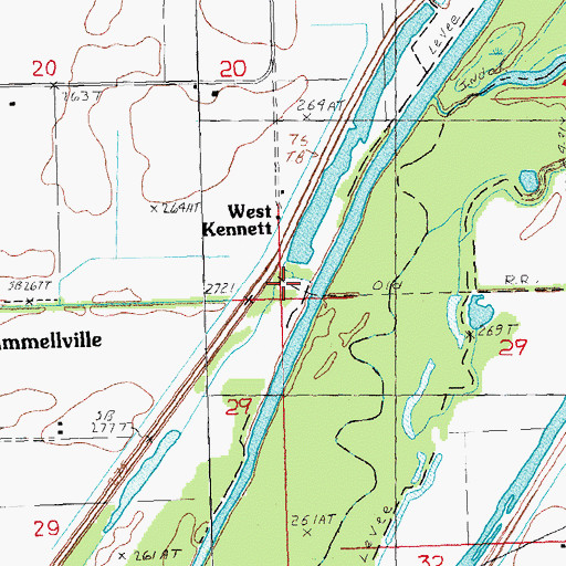 Topographic Map of West Kennett, AR